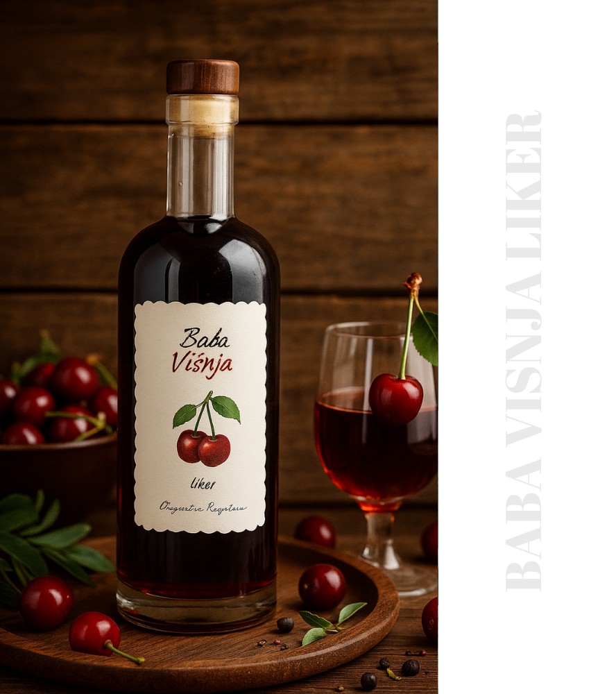 Baba Višnja Liker od Višnje Kirschlikör Rakija & Vino (2)
