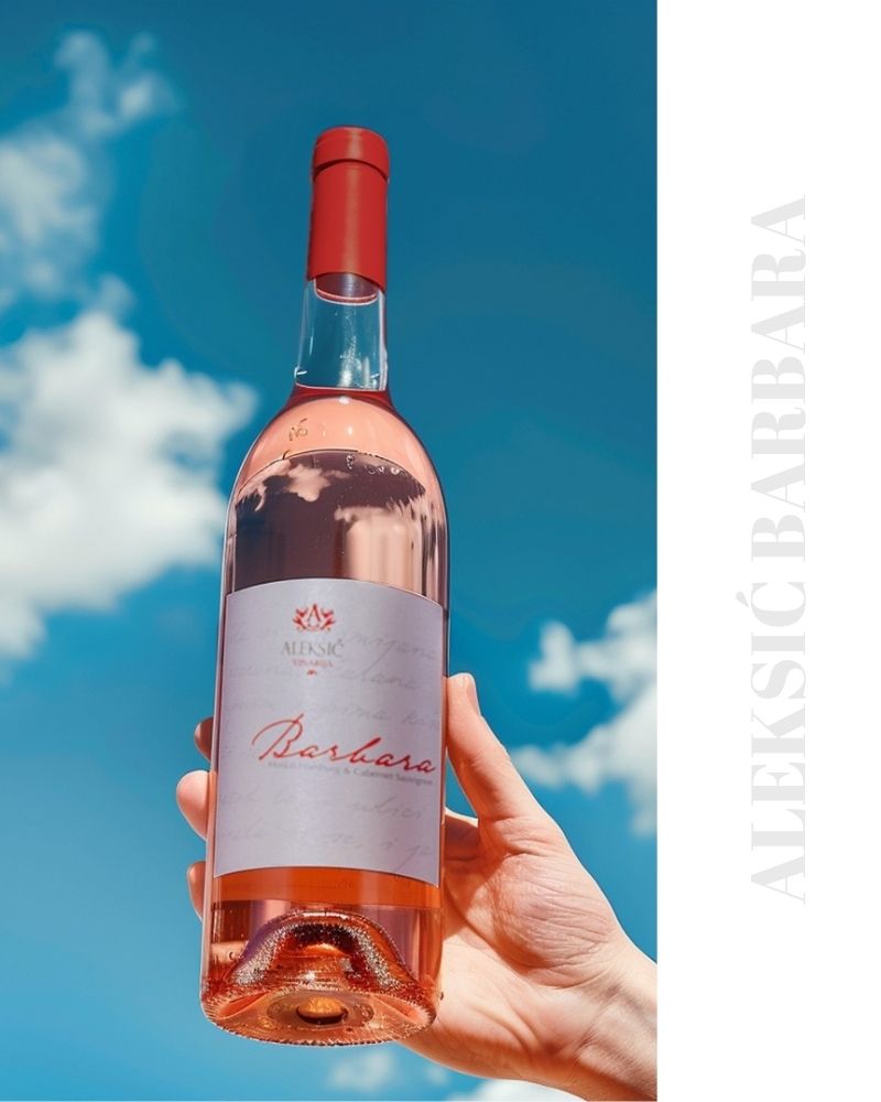 aleksic barbara halbtrockener rose rakija vino