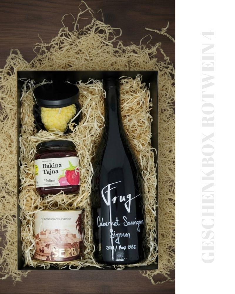 geschenkbox rotwein 4 mit kerze rakija vino