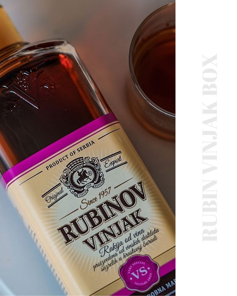 rubinov vinjak box 1l traubenbrand rakija vino